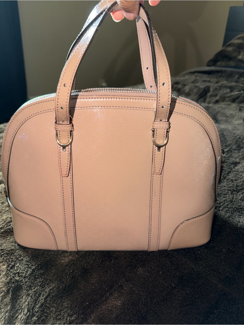 Gucci Microguccissima patent leather Dome-Style Satchel.